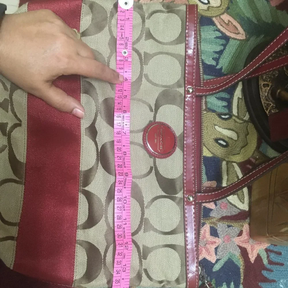 Authentic Coach Signature Striped Tote Bag - Picture 12 of 16